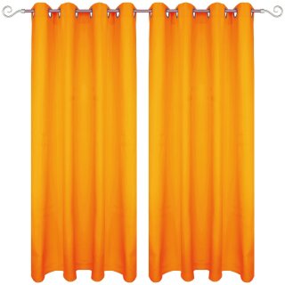 Dekoschal Ellen Ösen Blickdicht 2er Pack - 140x245cm Hellorange