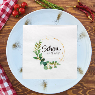 Servietten 33x33cm ( Schn das du da bist ), 1/4 Falz, 3-lagig, 40/80/120er Pack