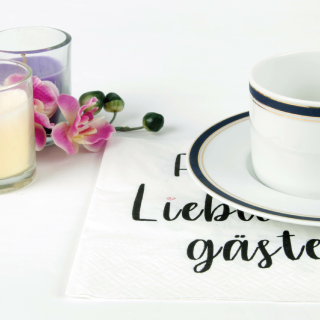 Servietten 33x33cm ( Fr meine Lieblingsgste ), 1/4 Falz, 3-lagig, 40/80/120er Pack
