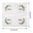 Servietten 33x33cm ( Schön das du da bist ), 1/4 Falz, 3-lagig, 120er Pack