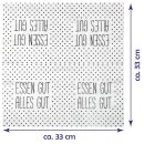 Servietten 33x33cm ( Essen gut alles gut ), 1/4 Falz, 3-lagig, 40er Pack