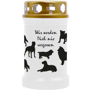 48h Brenner mit Tier-Motiv ( Weiß ) - 1er Pack Hunde