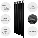 Dekoschal Ellen Schlaufen Blickdicht 2er Pack - 140x145 cm Schwarz