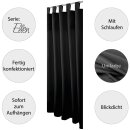 Dekoschal Ellen Schlaufen Blickdicht 2er Pack - 140x145cm Schwarz