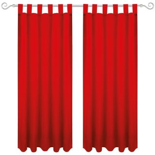 Dekoschal Ellen Schlaufen Blickdicht 2er Pack - 140x145 cm Rot