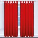 Dekoschal Ellen Schlaufen Blickdicht 2er Pack - 140x145 cm Rot