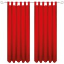 Dekoschal Ellen Schlaufen Blickdicht 2er Pack - 140x145cm Rot