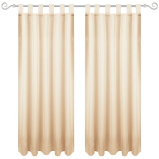 Dekoschal Ellen Schlaufen Blickdicht 2er Pack - 140x145 cm Beige