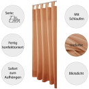 Dekoschal Ellen Schlaufen Blickdicht 2er Pack - 140x225 cm Hellbraun