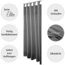 Dekoschal Ellen Schlaufen Blickdicht 2er Pack - 140x225cm Anthrazit