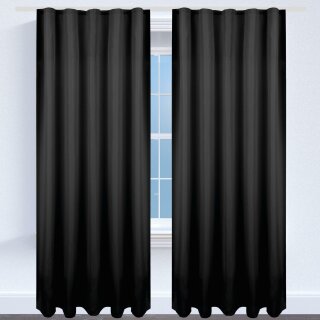 Dekoschal Ellen Universalband Blickdicht 2er Pack - 140x145cm Schwarz