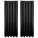 Dekoschal Ellen Universalband Blickdicht 2er Pack - 140x145 cm Schwarz