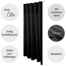 Dekoschal Ellen Universalband Blickdicht 2er Pack - 140x145 cm Schwarz