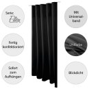 Dekoschal Ellen Universalband Blickdicht 2er Pack - 140x145cm Schwarz