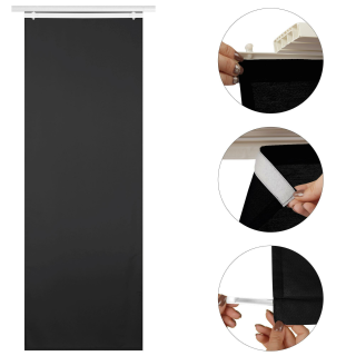 Flchenvorhang Ellen mit Klettband, Paneelwagen und Schleuderstab 60x 245cm - 3er Pack