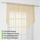 Zipfelgardine mit Stangendurchzug 140x100 cm - Beige