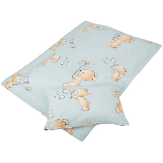 Kinder Betten-Set inkl. Bettwäsche 100x135cm / 40x60cm - Bärchen Blau