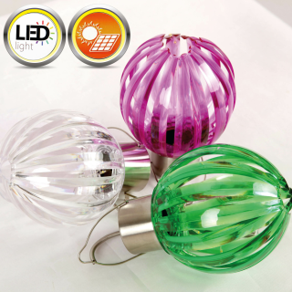 Solar LED Kugel-Lampe ( Lampion ) zum Aufhängen 14,5 x 10cm