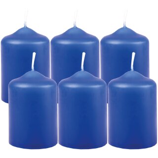 Stumpenkerzen Ø4cm x 6cm - 6er Pack - Blau