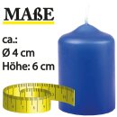 Stumpenkerzen Ø4cm x 6cm - 6er Pack - Blau