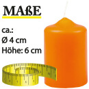 Stumpenkerzen Ø4cm x 6cm - 6er Pack - Ocker