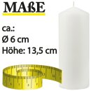 Stumpenkerzen Ø6cm x 13,5cm Weiß