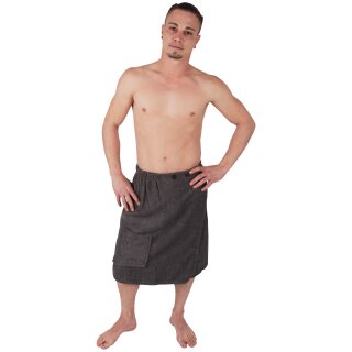 Sauna Kilt "Frottier" Anthrazit - 60x145cm "Herren"