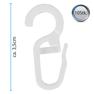 Ringe mit Faltenleghaken 40mm 10er Set Wei