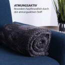 Kuscheldecke 150x200cm "Cashmere Soft-Touch" - Popcorn - Anthrazit