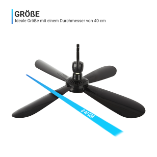 Mobiler Deckenventilator schwarz, 40cm ( 5m Kabel ), mit Aufhnger