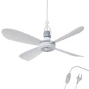 Mobiler Deckenventilator weiß, Ø40cm ( 5m Kabel ), mit Aufhänger