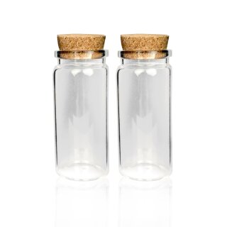 Fläschchen Glas mit Korken Set, ( 50ml ) 8cm - 2er Pack