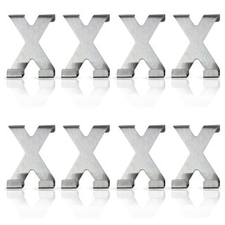 Fenster- und Türhaken Edelstahl "X" - 8er Set ( 16 Haken )