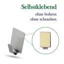 Wandhaken Edelstahl selbstklebend, Rechteckig - 6er Set