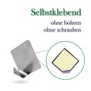 Wandhaken Edelstahl, selbstklebend, Raute - 4er Set