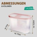 Frischhaltebox Schüttdose 1,4 Liter - 2er Pack ( 2 Stück ) Altrose