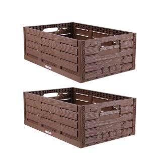 Faltbare Klappbox in Holzoptik - 60cm x 40cm ( 2 Stück )