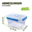 Frischhaltebox 1,5L - Lunchbox im Set Blau - 1er Pack ( 1 Stück )