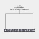 Zugluftstopper mit Spruch - 95cm x Ø12cm Anthrazit - (KUSCHELIG WARM)