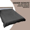 Bett- und Sofaüberwurf - Tagesdecke - 140cm x 210cm - Anthrazit