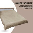 Bett- und Sofaüberwurf - Tagesdecke - 140cm x 210cm - Beige