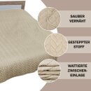 Bett- und Sofaüberwurf - Tagesdecke - 140cm x 210cm - Beige