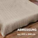 Bett- und Sofaüberwurf - Tagesdecke - 220cm x 240cm - Creme