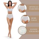 Damen Hüftslip 5er Pack - weiß / bestickt - M / 40-42