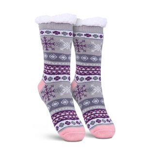 Hüttensocken "Schneeflocke" - Grau - 36-42 - ( 1 Paar )