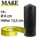 Stumpenkerzen Ø6cm x 13,5cm Schwarz