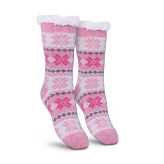 Hüttensocken "Schneeflocke" - Pink - 36-42 - ( 1 Paar )