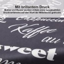 Tischdecke mit brillantem Druck Anthrazit ( Coffee ) 80 x 80 cm