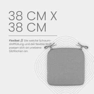 Stuhlkissen Canvas Grau 38x38x2cm ( 2er Pack )