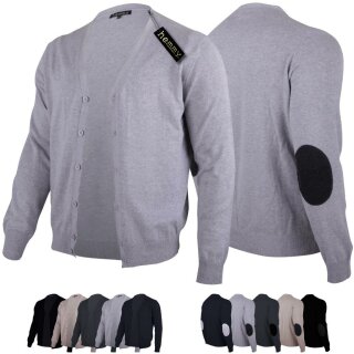 Cardigan Strickjacke - M L XL XXL meliert - hellgrau - silbergrau L